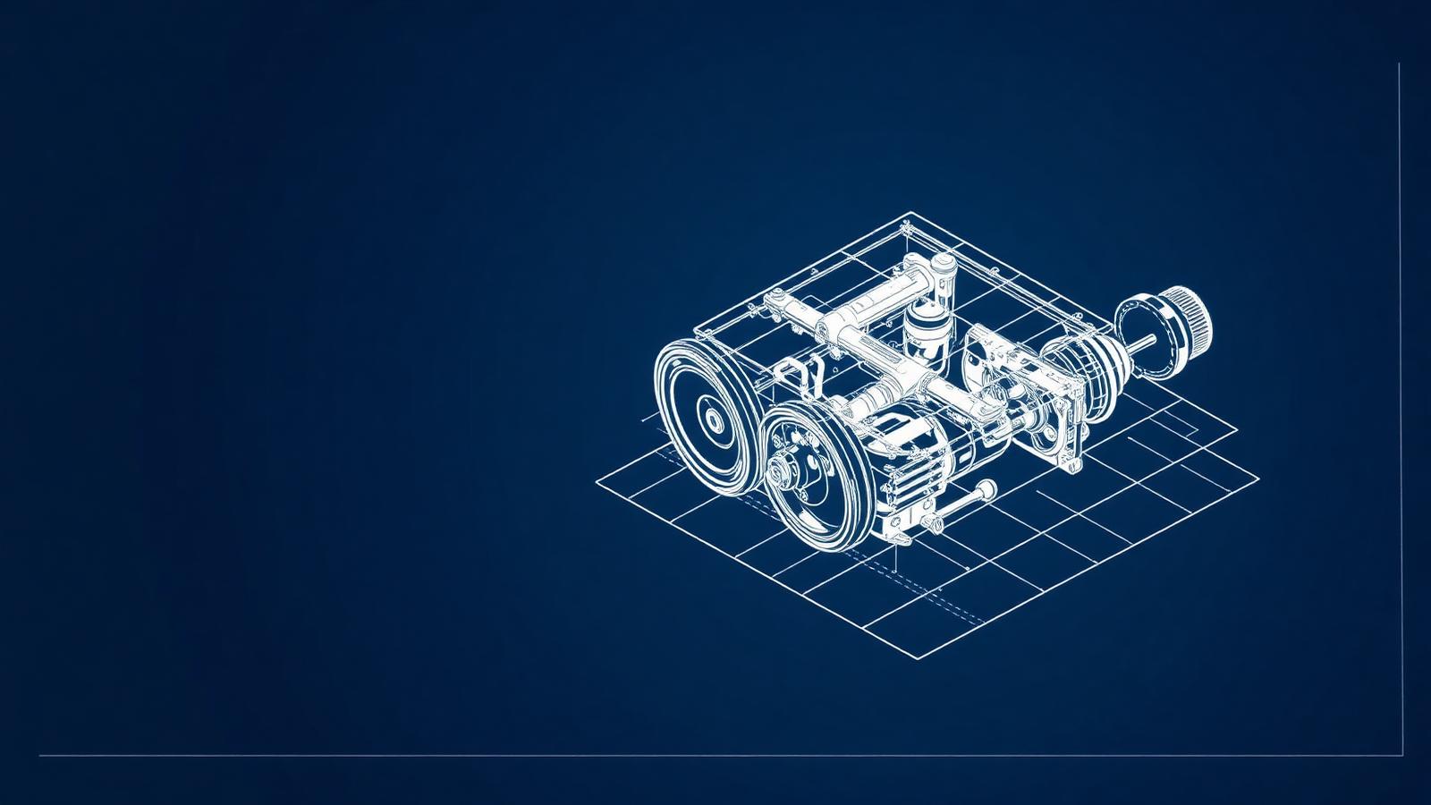 Isometric engineering blueprint drawing